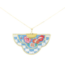 Load image into Gallery viewer, Chinese folk fan style cloth necklace - Blue
