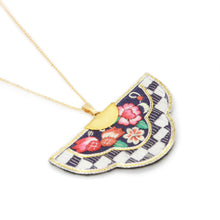 Load image into Gallery viewer, Chinese folk fan style cloth necklace - Black