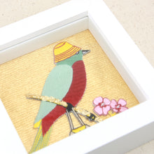 Load image into Gallery viewer, Framed bird with bag embroidery decor