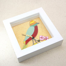 Load image into Gallery viewer, Framed bird with bag embroidery decor