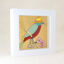 Load image into Gallery viewer, Framed bird with bag embroidery decor