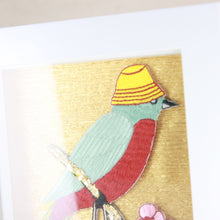 Load image into Gallery viewer, Framed bird with bag embroidery decor