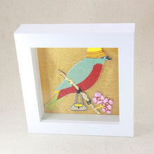 Load image into Gallery viewer, Framed bird with bag embroidery decor