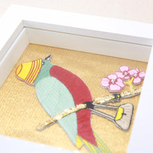 Load image into Gallery viewer, Framed bird with bag embroidery decor