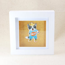 Load image into Gallery viewer, Framed singer cat embroidery decor