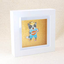Load image into Gallery viewer, Framed singer cat embroidery decor