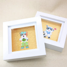 Load image into Gallery viewer, Framed cat frog tee embroidery decor