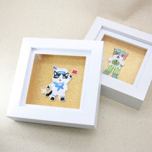 Load image into Gallery viewer, Framed sailer cat embroidery decor