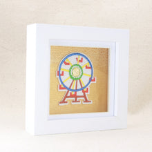 Load image into Gallery viewer, Framed circus carnival ferris wheel embroidery decor