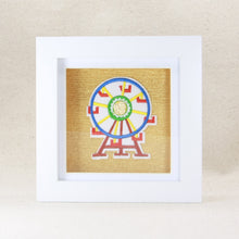 Load image into Gallery viewer, Framed circus carnival ferris wheel embroidery decor