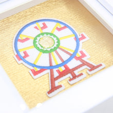 Load image into Gallery viewer, Framed circus carnival ferris wheel embroidery decor