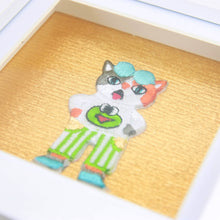 Load image into Gallery viewer, Framed cat frog tee embroidery decor