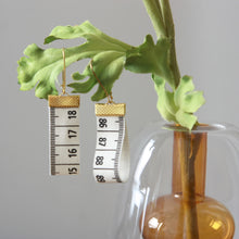 Load image into Gallery viewer, Measuring tape drop earrings