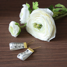 Load image into Gallery viewer, Measuring tape drop earrings