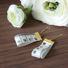 Load image into Gallery viewer, Measuring tape drop earrings