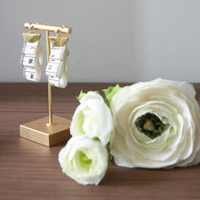 Load image into Gallery viewer, Measuring tape fabric folded earrings