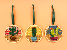 Load image into Gallery viewer, Cross Stitch DIY Kit – Cactus set of 3