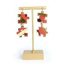 Load image into Gallery viewer, Double Sangria puzzle earrings
