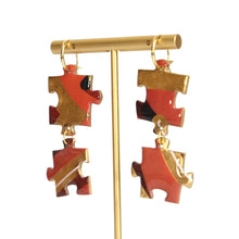 Load image into Gallery viewer, Double Sangria puzzle earrings
