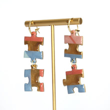 Load image into Gallery viewer, Double Sky puzzle earrings
