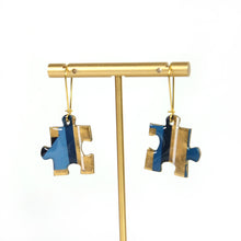 Load image into Gallery viewer, Azure puzzle drop earrings
