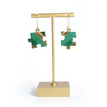 Load image into Gallery viewer, Jade puzzle drop earrings
