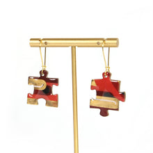 Load image into Gallery viewer, Sangria puzzle drop earrings
