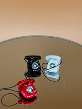 Load image into Gallery viewer, Tiny retro telephone: Dollhouse, Miniature Metal Toy - Black
