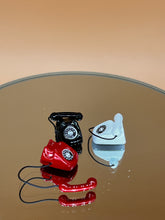 Load image into Gallery viewer, Tiny retro telephone: Dollhouse, Miniature Metal Toy - Black
