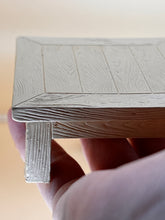 Load image into Gallery viewer, Square table &amp; bench: Miniature, Dollhouse Furniture, Tiny Décor
