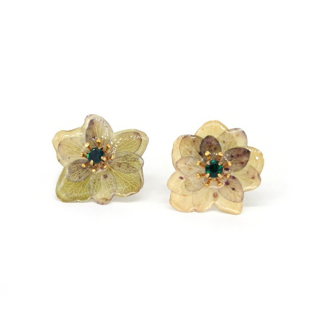 Petal flower statement resin stud earrings