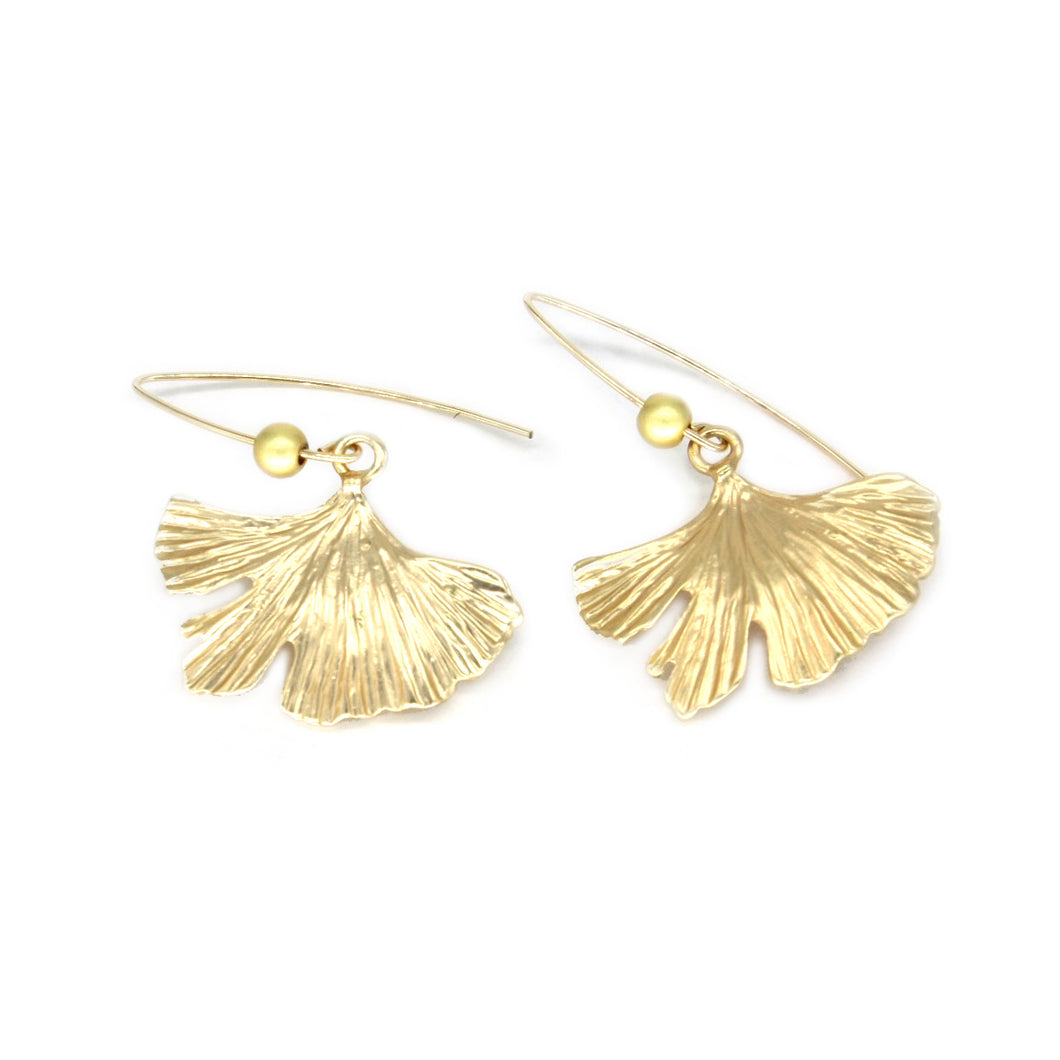 Gold leaf stylish drop earrings