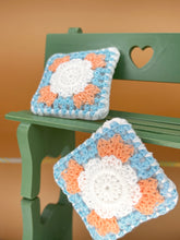 Load image into Gallery viewer, Mini crochet cushion, fabric cushion,  miniatures pillow - Blue
