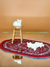 Load image into Gallery viewer, Dollhouse carpet, Red Oval Rug
