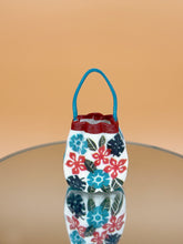 Load image into Gallery viewer, Dollhouse flora print handbag, miniature accessories, tiny vintage buckle bag
