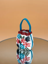 Load image into Gallery viewer, Dollhouse flora print handbag, miniature accessories, tiny vintage buckle bag
