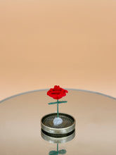 Load image into Gallery viewer, Dollhouse Miniature Artificial rose flower in glass set
