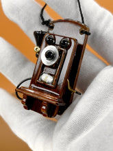 Load image into Gallery viewer, Tiny retro telephone, miniature toys, dollhouse decor
