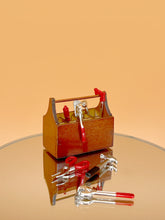 Load image into Gallery viewer, Dollhouse tool box, miniature tools - Brown
