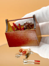 Load image into Gallery viewer, Dollhouse tool box, miniature tools - Brown

