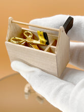Load image into Gallery viewer, Dollhouse tool box, miniature tools - Wood

