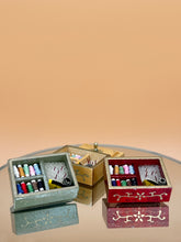 Load image into Gallery viewer, Sewing box, Mini threads , sewing box, miniature sewing box - wood color
