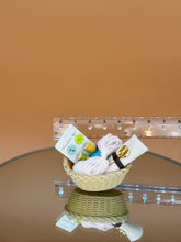 Load image into Gallery viewer, Dollhouse knitting basket, Miniature sewing textile kit
