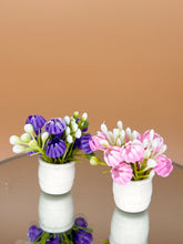Load image into Gallery viewer, Pot with pink &amp; purple flowers  Set of 2
