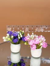 Load image into Gallery viewer, Pot with pink &amp; purple flowers  Set of 2
