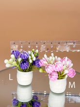 Load image into Gallery viewer, Pot with pink &amp; purple flowers  Set of 2
