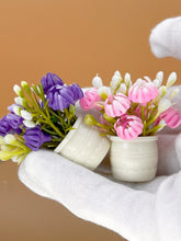 Load image into Gallery viewer, Pot with pink &amp; purple flowers  Set of 2
