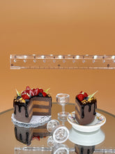 Load image into Gallery viewer, Chocolate cake black forest set: Miniature Cake Set: Dollhouse Food, Tiny Chocolate Mint Cakes
