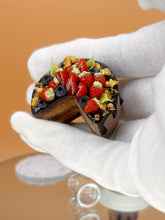 Load image into Gallery viewer, Chocolate cake black forest set: Miniature Cake Set: Dollhouse Food, Tiny Chocolate Mint Cakes
