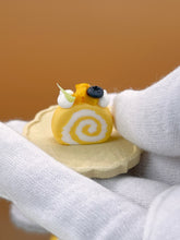 Load image into Gallery viewer, Mango cake set , Miniature Cake, Dollhouse Food, Tiny Toy Dessert
